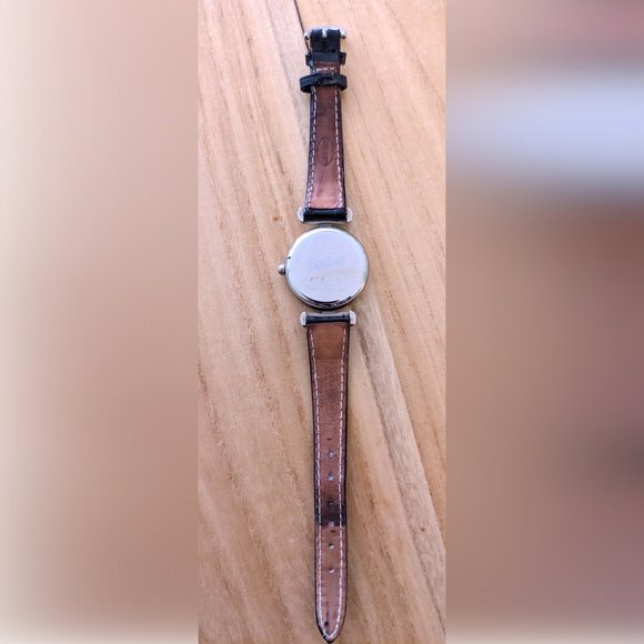 1996 Fossil Barbie Watch Limited Edition "Summer Sophisticate," Black Leather - Picture 10 of 10